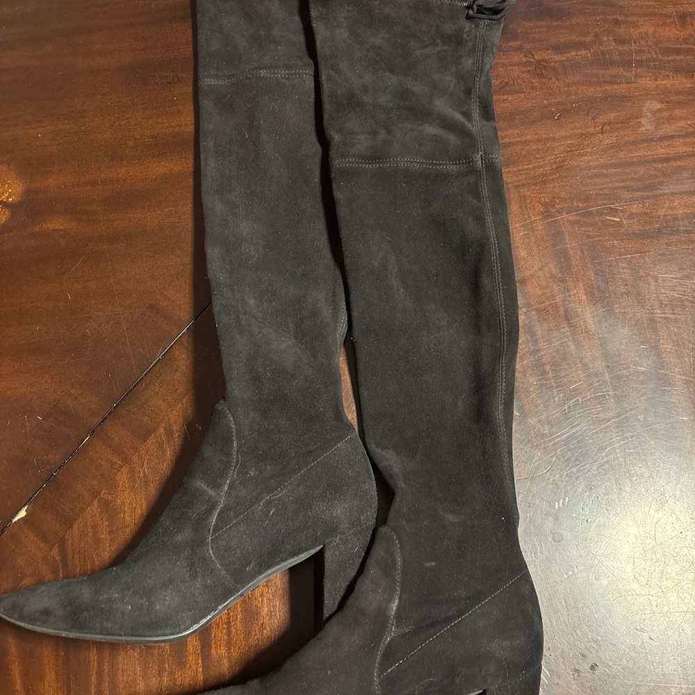 Stuart Weitzman Black Over-the-Knee Boots Suede
